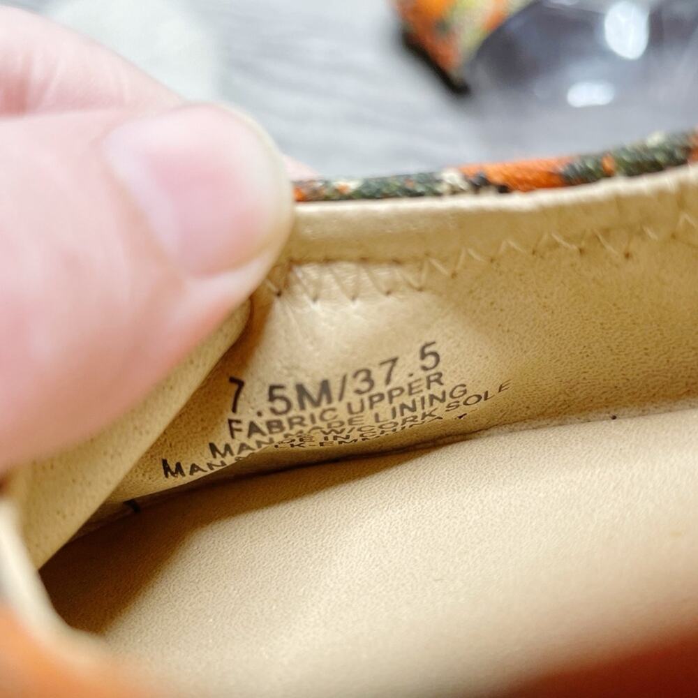 Lucky Brand Emmie Pineapple Canvas Slip On Ballet Flats Orange Yellow Size 7.5M - Picture 5 of 7